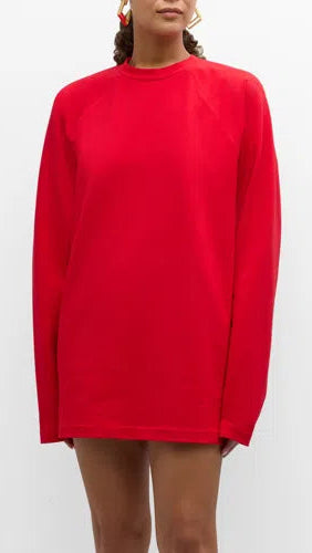 Norma Kamali Oversized Raglan Sleeve Mini Dress in Tiger Red – Suite 201