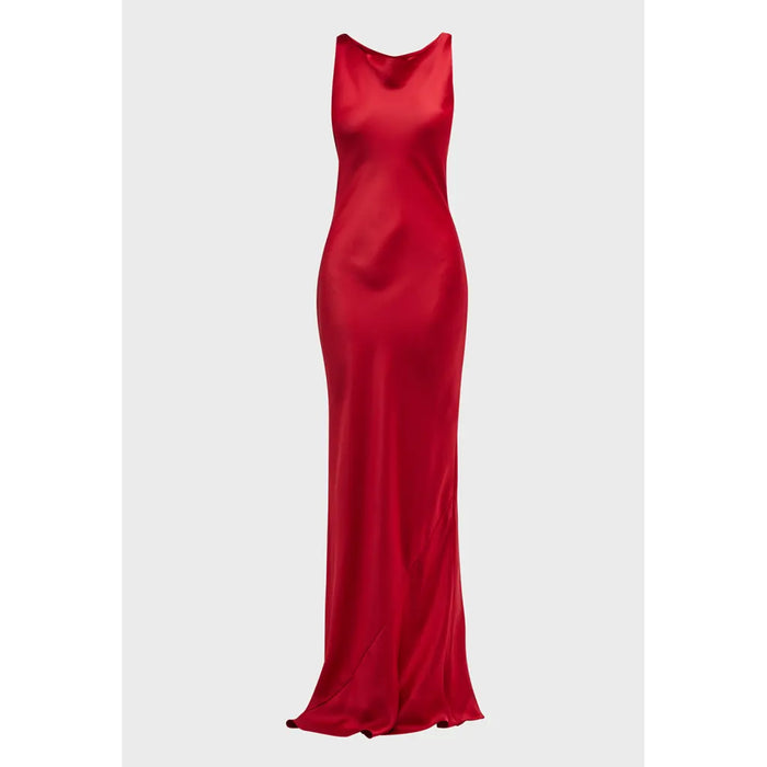 Norma Kamali Maria Gown in Tiger Red