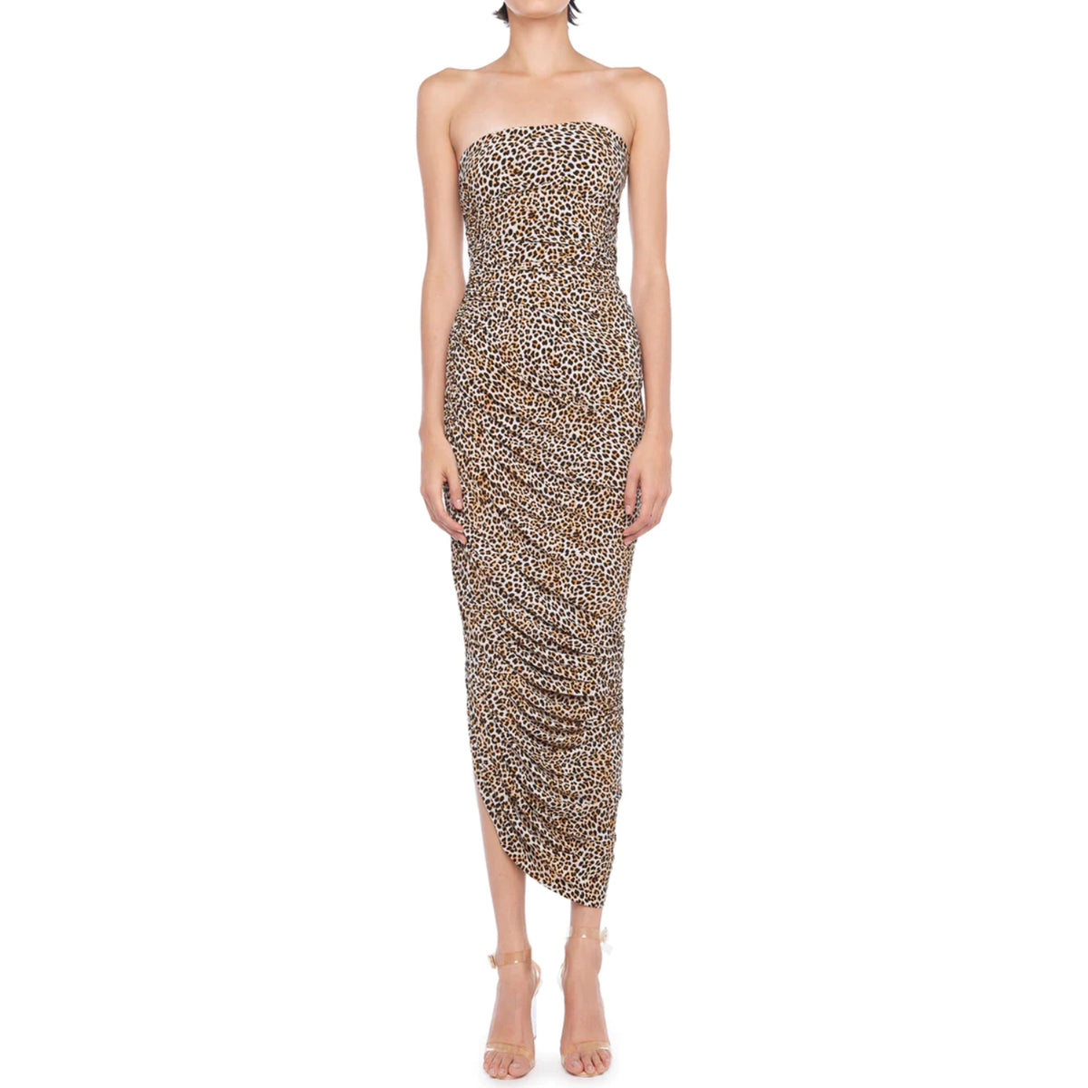 Norma Kamali Diana Strapless Gown in BB Leopard