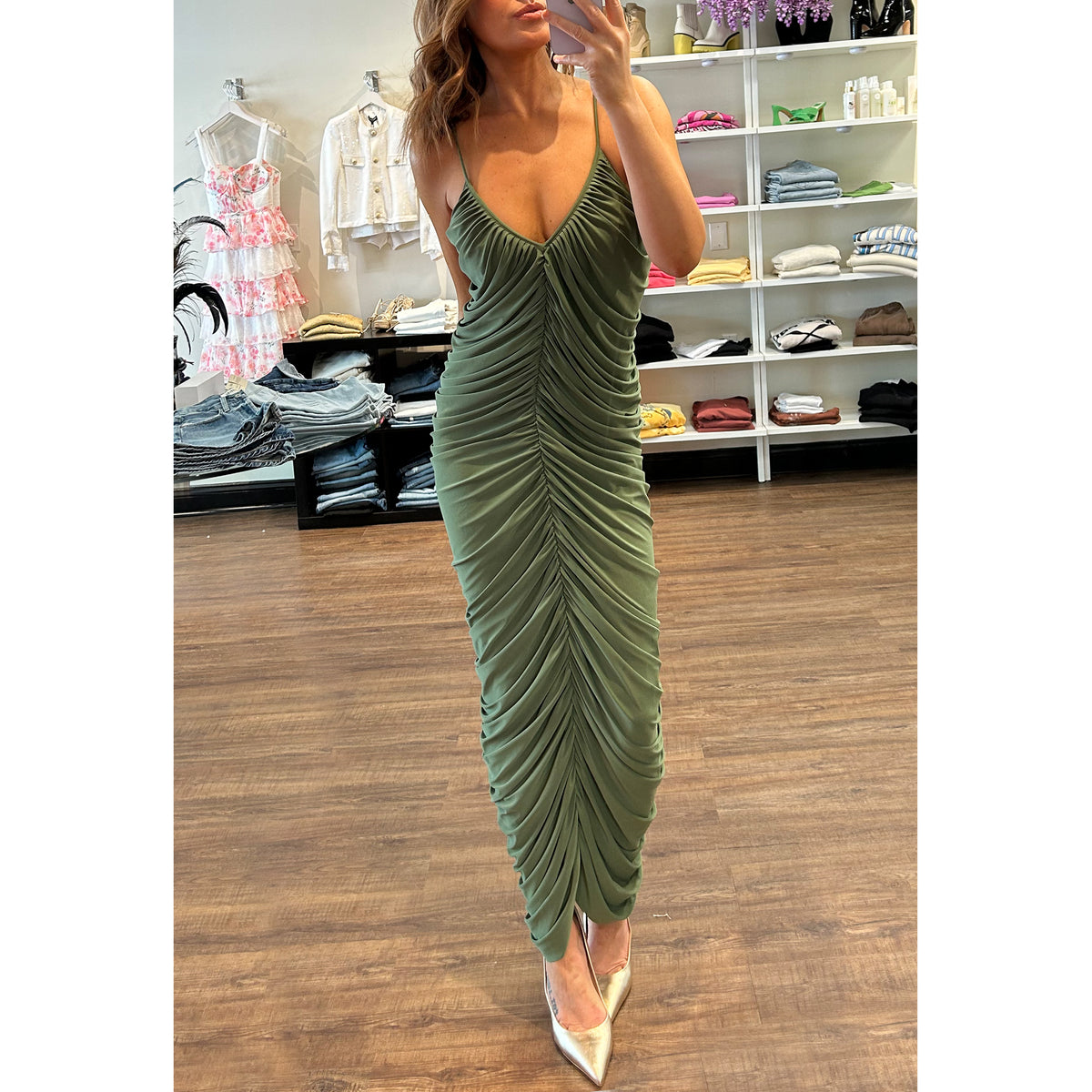 Norma Kamali Diana Slip Dress in Celadon – Suite 201