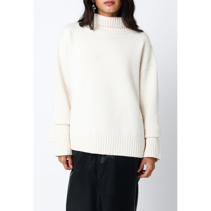 Mckenna Turtle Neck Sweater in Ivory