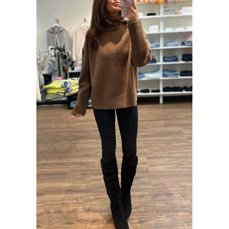 Mckenna Turtle Neck Sweater in Brown