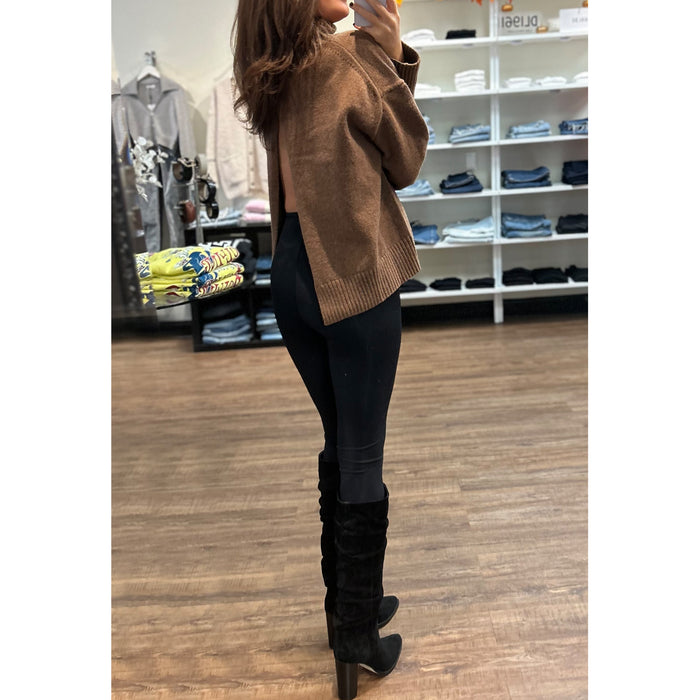 Mckenna Turtle Neck Sweater in Brown