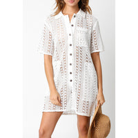 Olivaceous Chiara Crochet Cover Up Dress in White