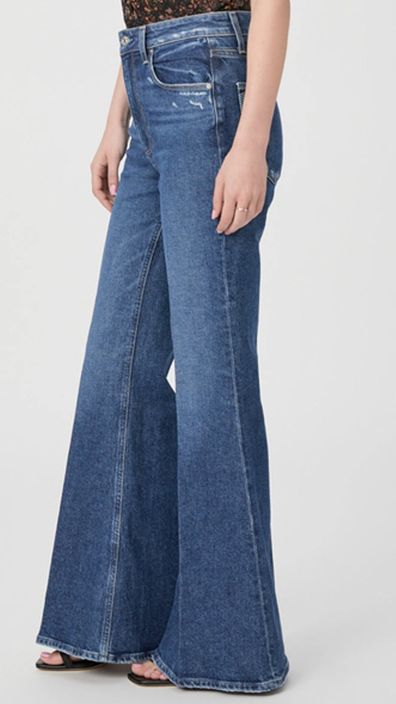 Paige Denim Charlie High Rise Flare Jean in Landmark
