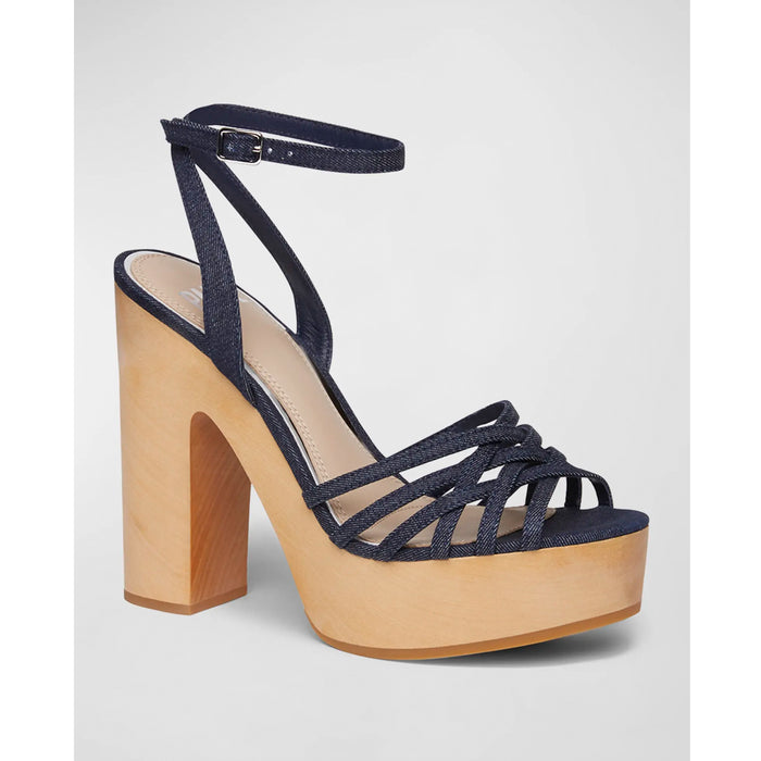 Paige Denim Chelsey Woven Platform Sandal in Indigo Denim