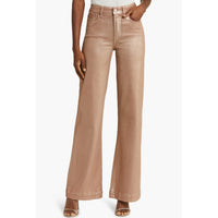 Paige Denim Leenah High Waisted Wide Leg in Pink Champagne Luxe Coating