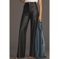 Paige Denim Sasha 34.5" High Rise in Faux Leather Black