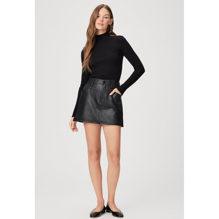 Paige Denim Tarra Skirt in Black Faux Leather