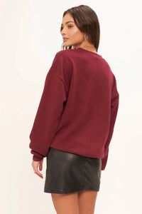 Project Social T Varsity Sweatshirt in Merlot