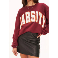 Project Social T Varsity Sweatshirt in Merlot