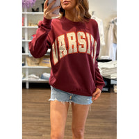 Project Social T Varsity Sweatshirt in Merlot