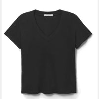 Perfect White Tee Hendrix V Neck Tee in Black