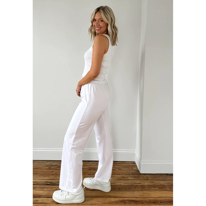 Perfect White Tee Hannah Wide Leg Pant in White