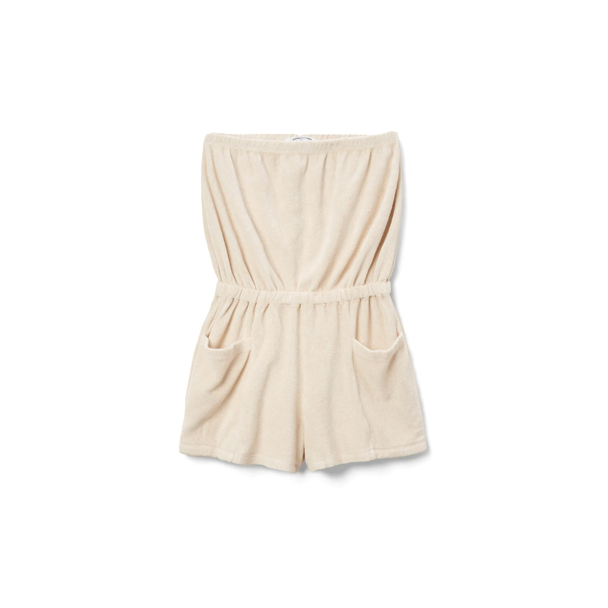 Perfect White Tee Jaclyn Loop Terry Strapless Romper in Sugar