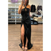 Ronny Kobo Samra Halter Gown in Black