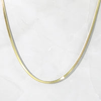 Samfa Style 2MM Herringbone Necklace in Gold