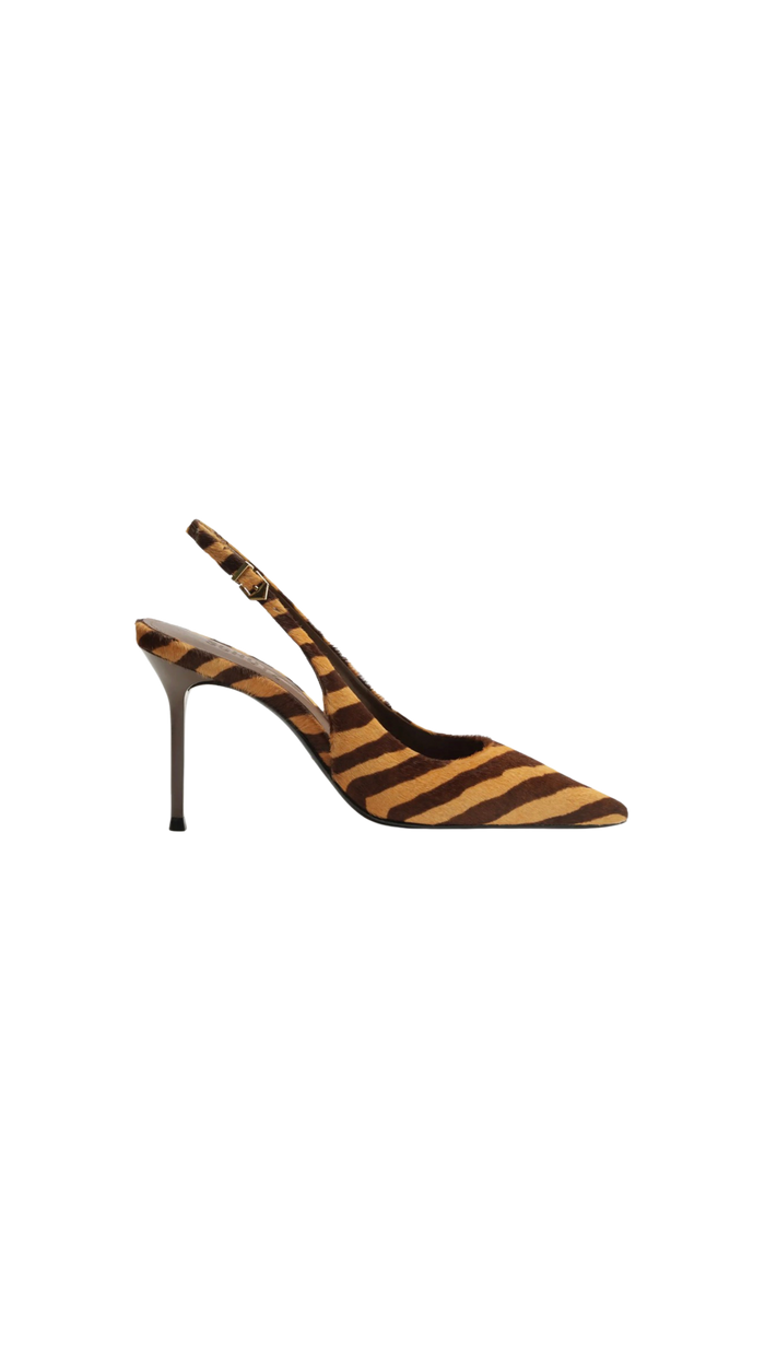 Schutz Paola Calf Hair Pump in Natural Zebra
