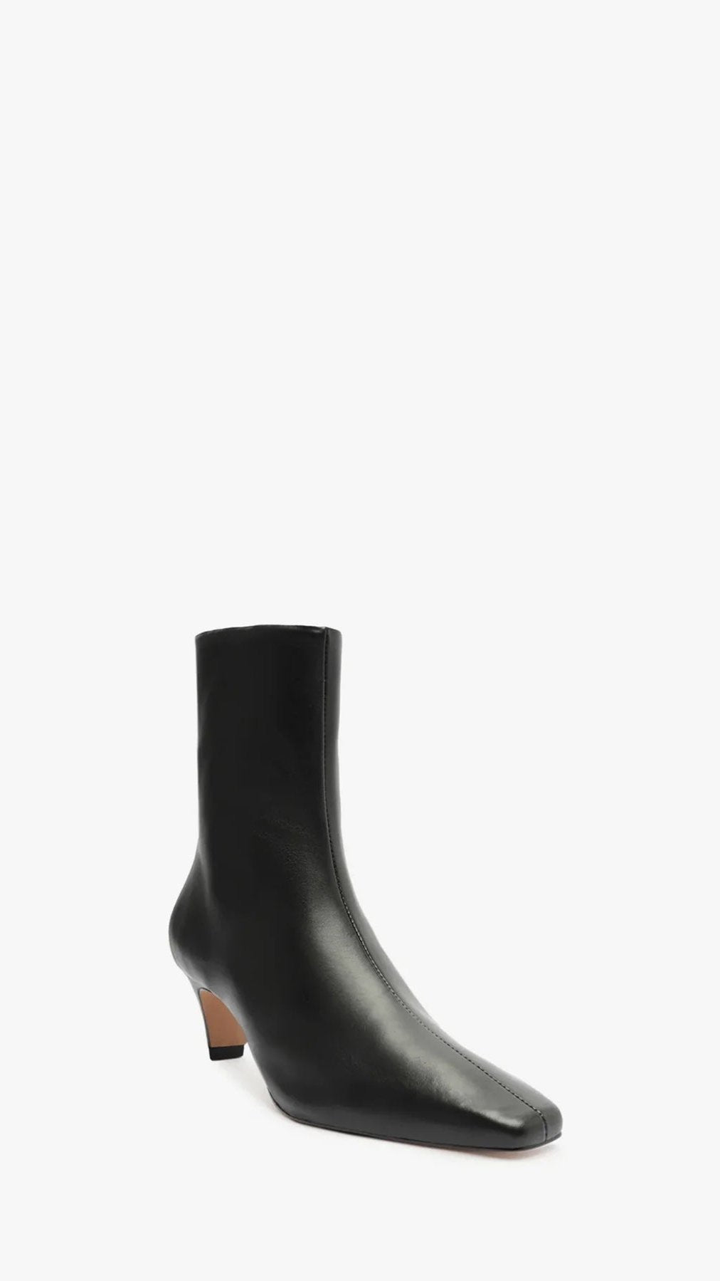 Schutz Dellia Nappa Leather Short Bootie in Black