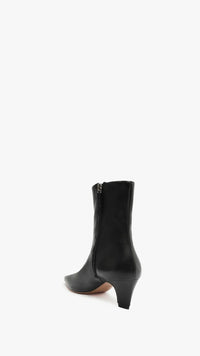 Schutz Dellia Nappa Leather Short Bootie in Black