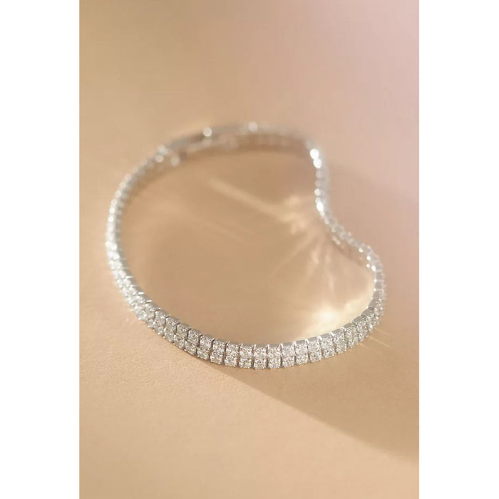 Shashi Jewelry Double Row Tennis Bracelet in White Gold