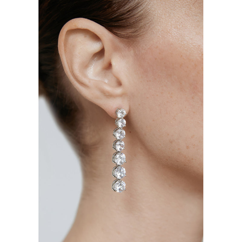 Shashi Jewelry Quinn Diamond Drop Earring in Silver