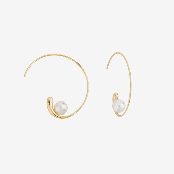 Shashi Jewelry Jemima Pearl Hoops in Gold