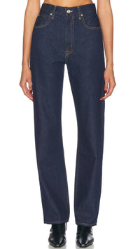 SLVRLAKE Denim London High Rise Straight Jeans in Midnight Mile