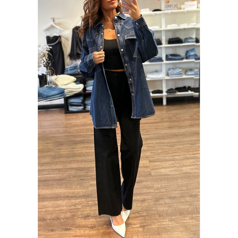 Slvrlake Denim Western Oversized Shirt Jacket in Evermore