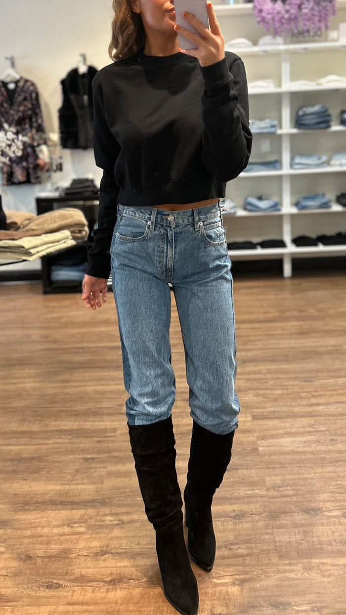 SLVRLAKE Denim High Waisted Reworked Panel London in Great Divide