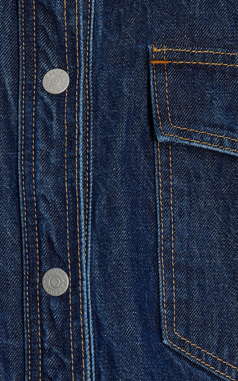 Slvrlake Denim Western Oversized Shirt Jacket in Evermore