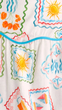 Saylor Tashi Top & Skirt Set in Stamp Print