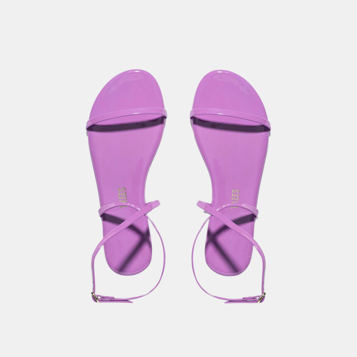 TKEES MJ Patent Strappy Sandal in Bright Lavender