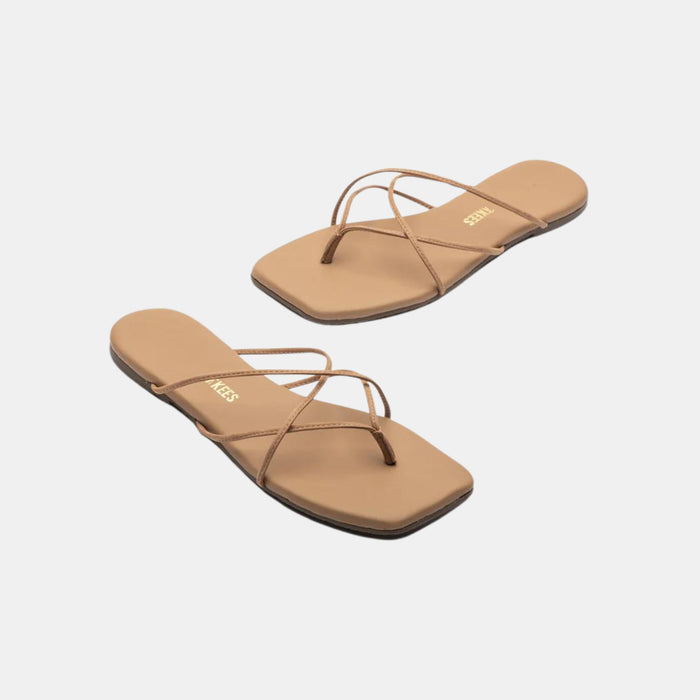 TKEES Elle Square Toe Sandal in Cocobutter