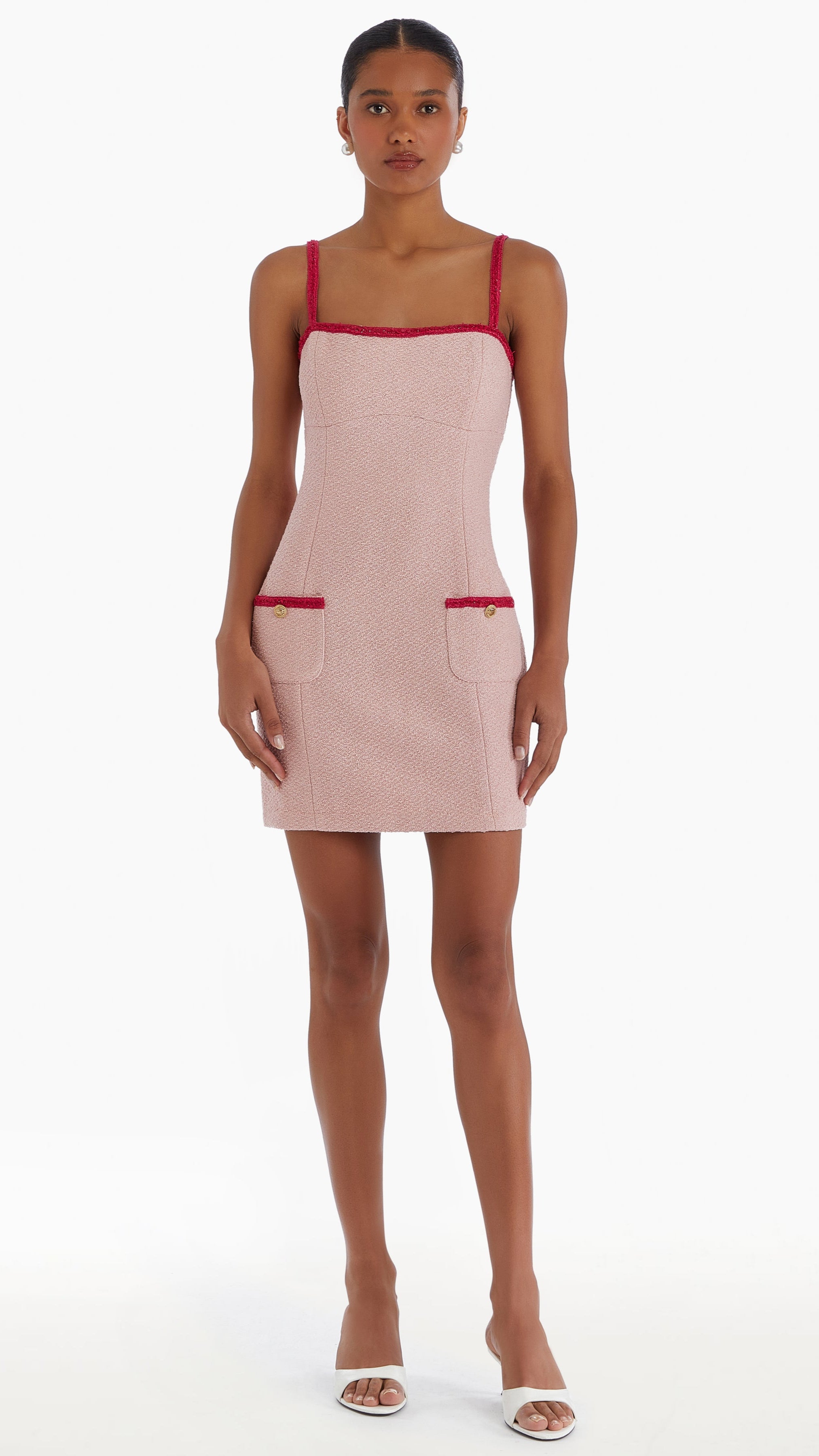 Amanda Uprichard Windsor Tweed Picket Mini Dress in Light Pink/Pink – Suite  201
