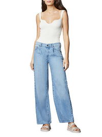 DL1961 Denim Isabel Wide Leg Mid Rise Vintage 31" in Light Seaglass