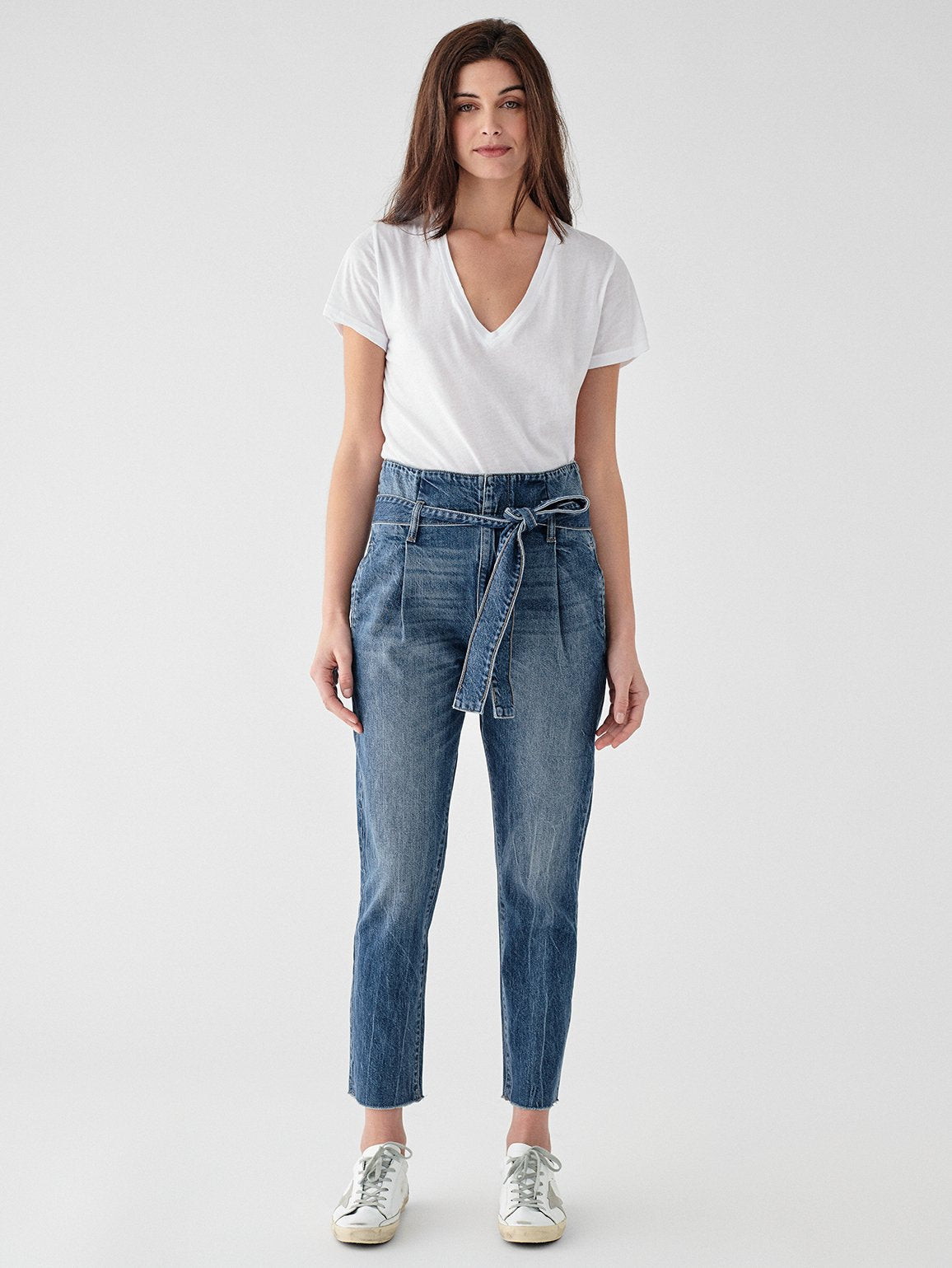 Wide Leg paper bag jeans - Denim blue - Kids | H&M IN