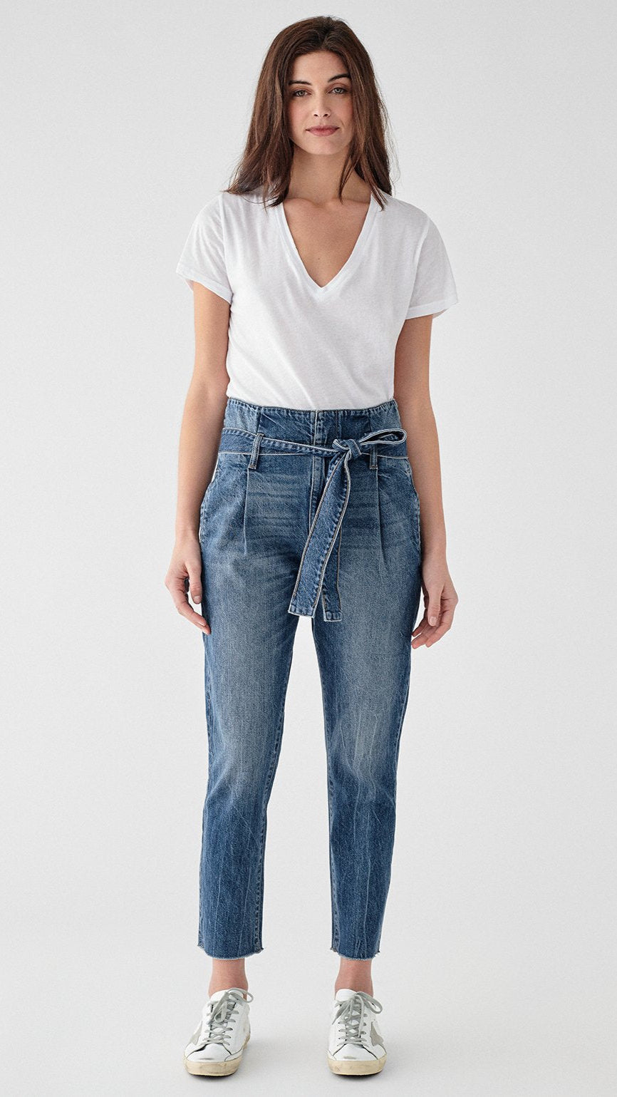 Wide Leg paper bag jeans - Denim blue - Kids | H&M IN