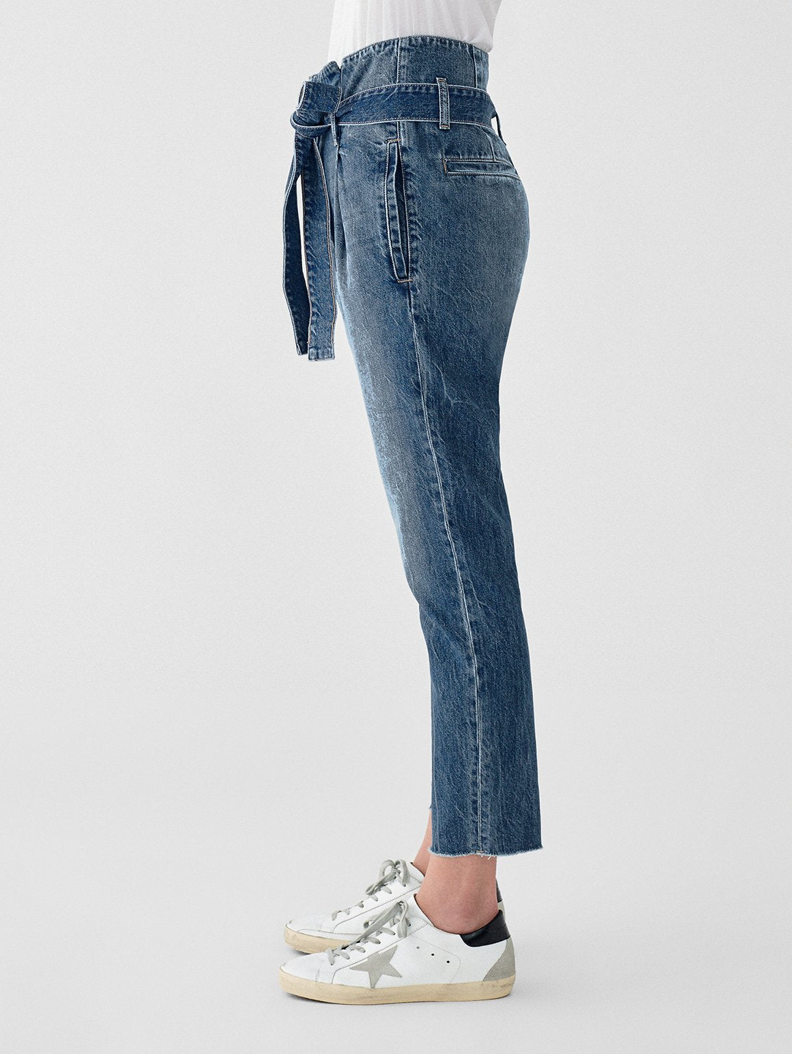 Zara High Rise Paper Bag Waist Dark Wash Jeans Women's Size 0 Mom Jeans |  eBay