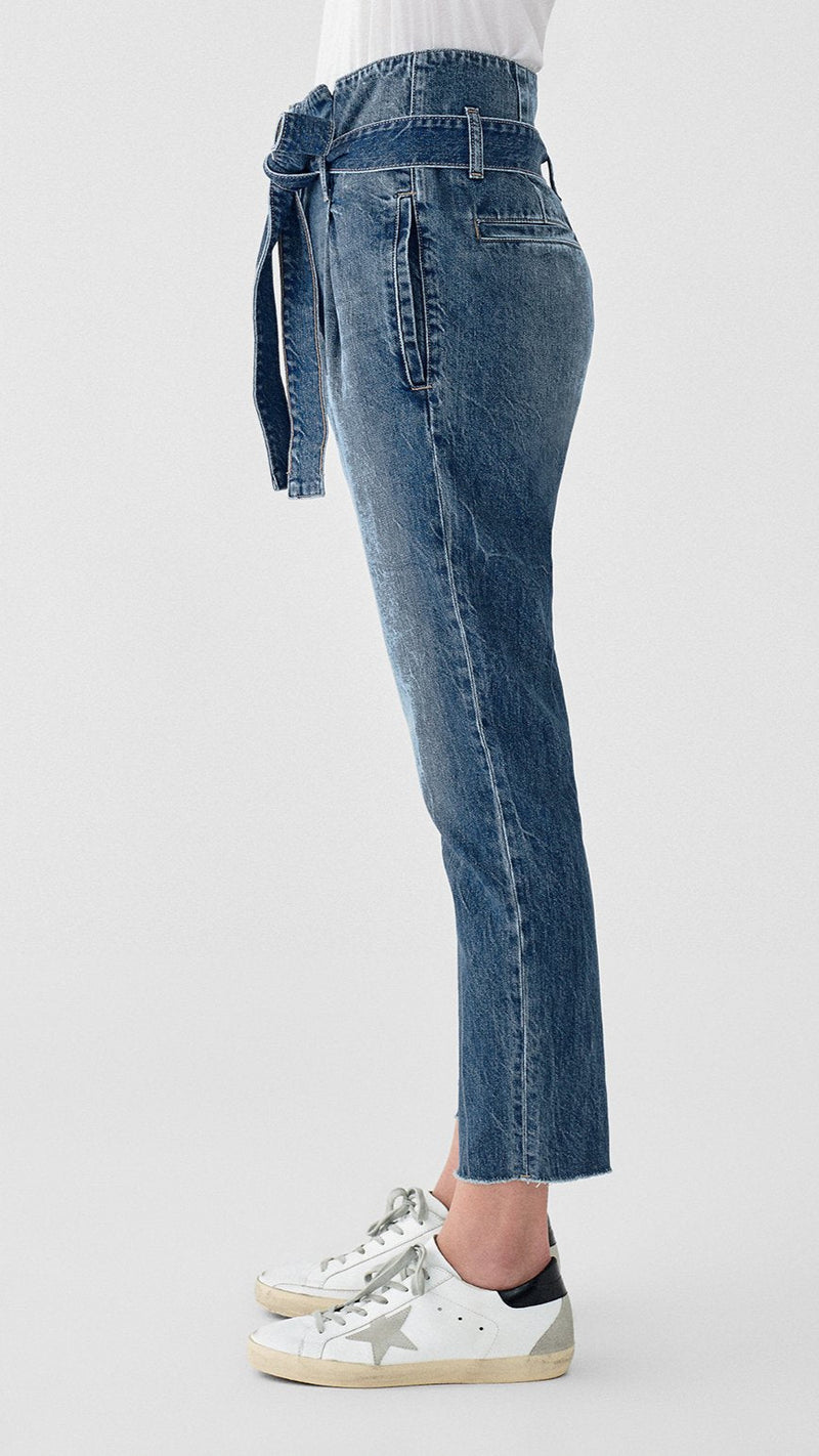 DL1961 Denim Susie Paper Bag High Rise Tapered Straight in Aberdeen