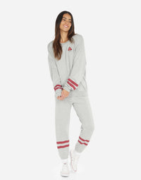 Lauren Moshi Alana Mushroom Crop Sweatpants in Heather Grey