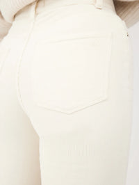 DL1961 Denim Rachel Flare Ultra High Rise Instasculpt 35" in Eggshell Corduroy