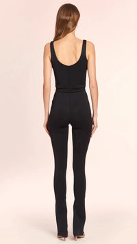 Amanda Uprichard Stormi Neoprene Belted Jumpsuit in Black