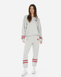 Lauren Moshi Alana Mushroom Crop Sweatpants in Heather Grey