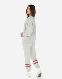 Lauren Moshi Alana Mushroom Crop Sweatpants in Heather Grey