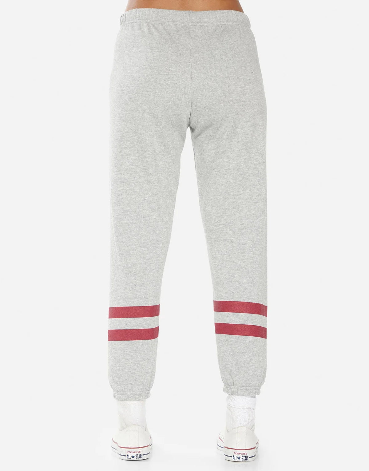 Lauren Moshi Alana Mushroom Crop Sweatpants in Heather Grey