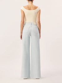 DL1961 Denim Hepburn Wide Leg High Rise Vintage 33" in Poolside