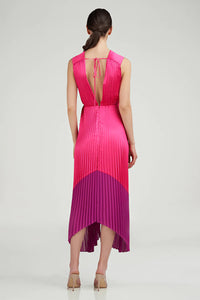 Amur Amelia Pleated Midi Dress in Rosie Grape