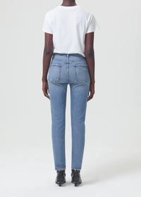 AGOLDE Denim Riley Long High Rise Straight in Cove