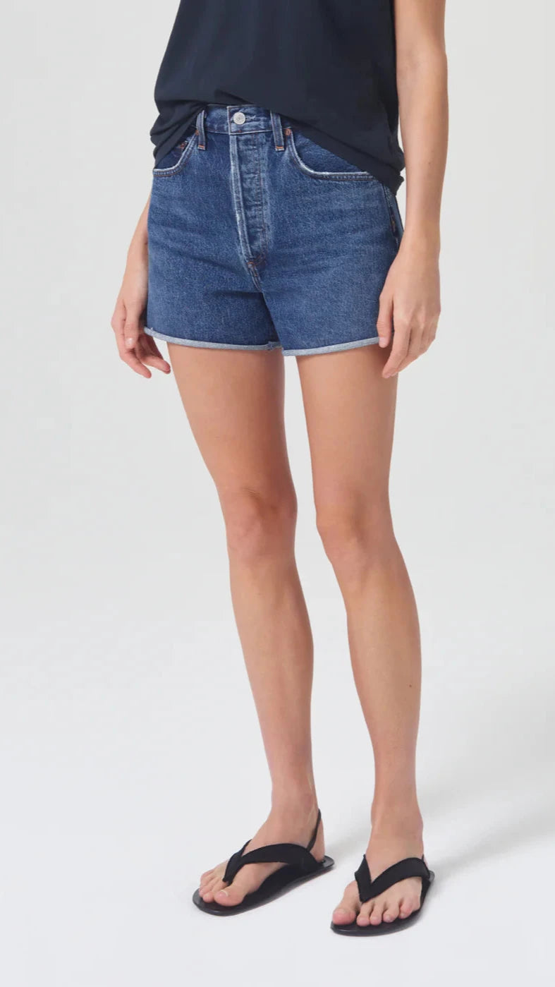 AGOLDE Denim Dee High Rise Rolled Hem Short in Enamour